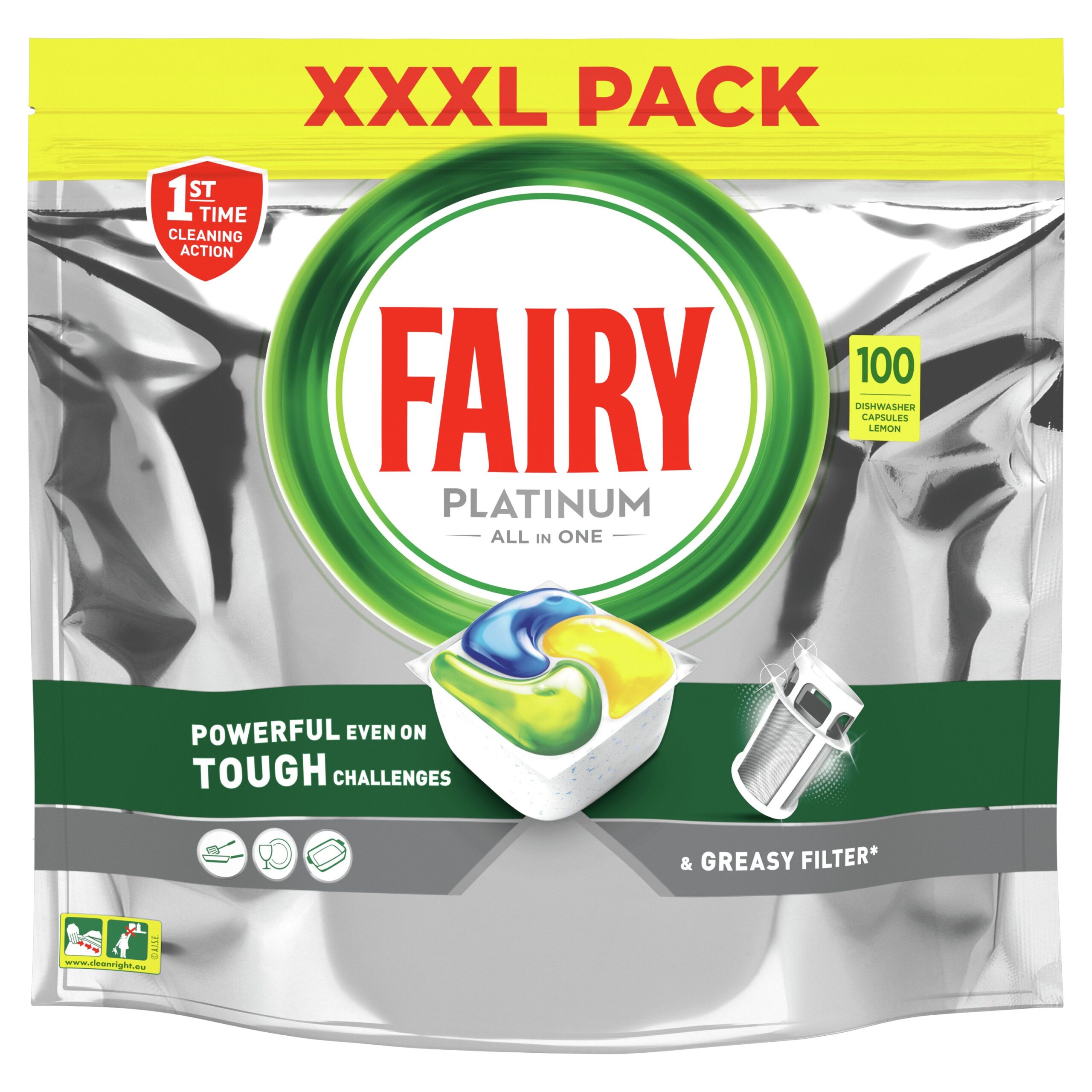 Nõudepesumasina kapslid FAIRY Platinum Lemon 100 tk