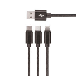 Kaabel Setty 3in1 USB-C + microUSB 1,0 m 2A