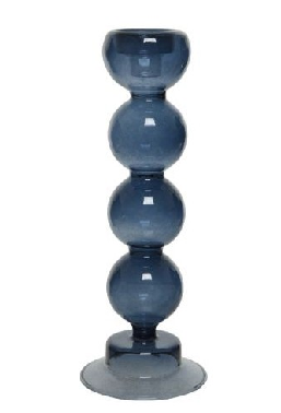 Küünlahoidja sinine klaas H 24,5 cm