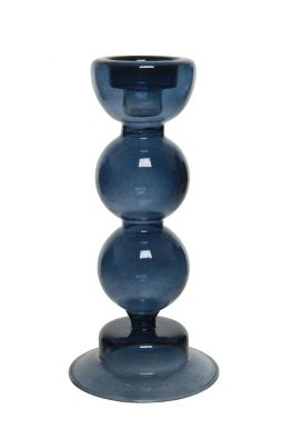 Küünlahoidja sinine klaas H 18 cm
