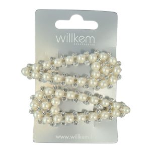 Juukseklamber pärlite ja kividega 2 tk