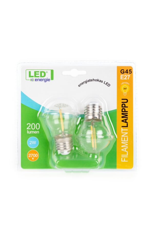 LED filament E27 2W 200lm 2tk