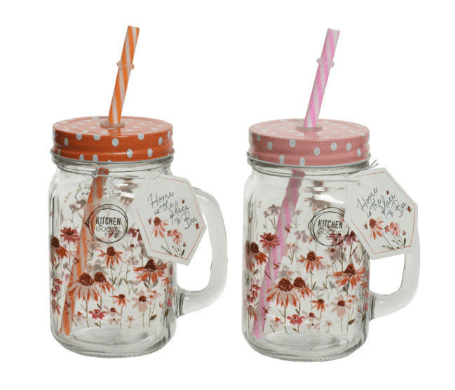 Joogipurk klaasist kaane ja kõrrega