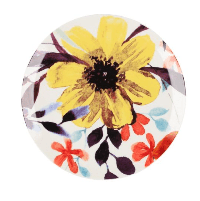Taldrik portselan 26 cm kollane lill