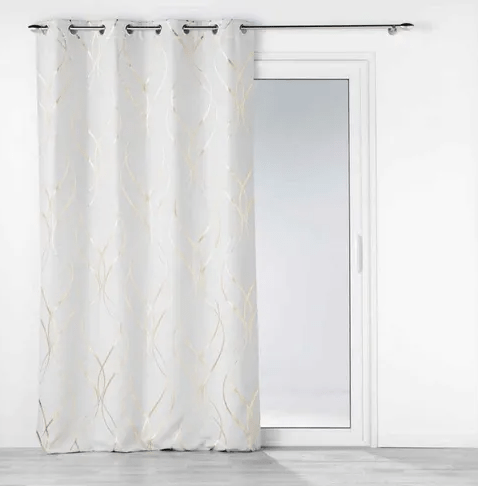 Kardin 135 x 240 cm metallik valge/kuldne