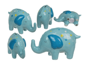 Rahakassa keraamiline 21,5 x 10,5 x 14 cm sinine elevant
