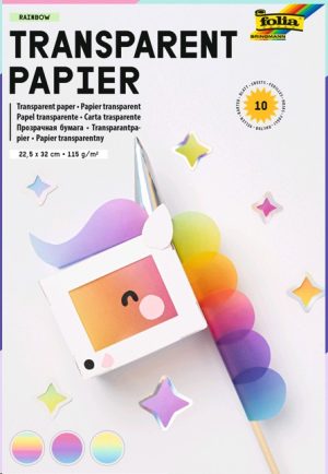 Läbipaistev vikerkaarpaber Folia 10 lehte