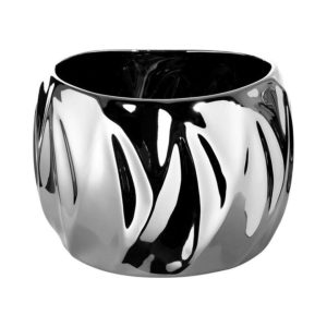 Ümbrispott keraamiline Dalia 26 cm hõbedane