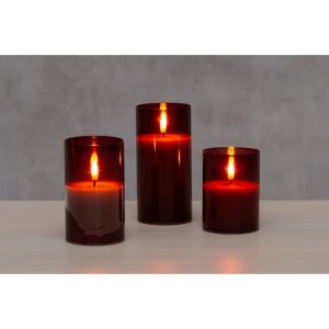 LED küünlad komplekt 3 tk punane