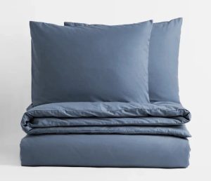 Voodipesukomplekt 150x210 cm satiin sinine