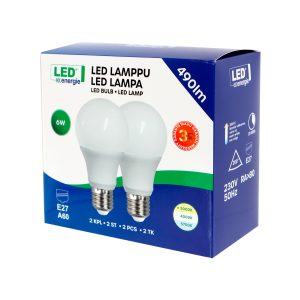LED pirn 490 lm, E27, 6W, 2 tk