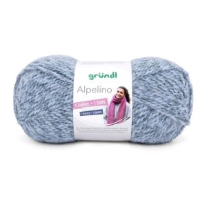 Lõng Alpelino vill 100 g hall/sinine
