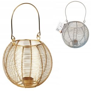 Latern 18 cm kuldne/beež