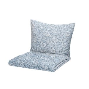 Voodipesukomplekt puuvillsatiin 150x210 Myra blue