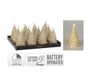 LED küünal taimeriga kuusk 17 cm