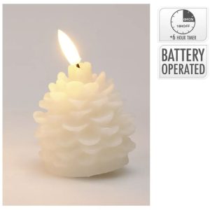 LED küünal käbi 7 cm valge