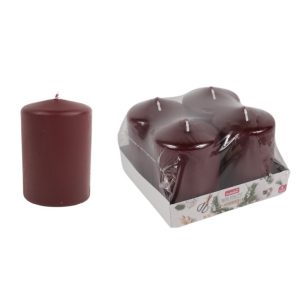 Küünlad 4 tk veinipunane 10 cm