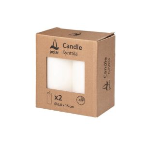 Küünal 2 tk valge 62 h