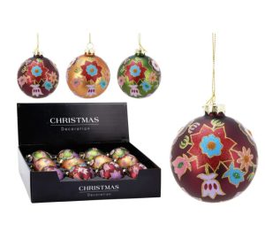 Dekoratsioon klaaskuul lill 8 cm