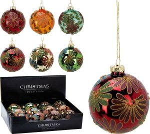 Dekoratsioon klaaskuul lill 8 cm