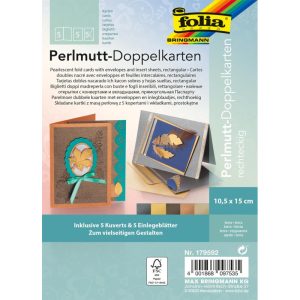 Kaardipõhjad, ümbrikud Folia pärlmutter 5 tk