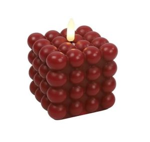 LED küünal taimeriga Lyon 9 cm punane