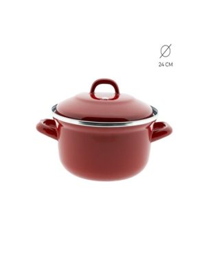 Ahjupott 24 cm email BK punane