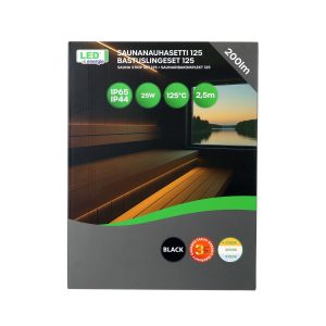 Saunavalgusti 2,5 m, 200 lm must