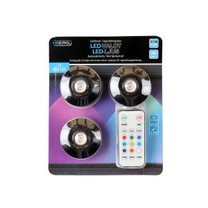 Berg kohtvalgusti RGB LED, laetav, 3 tk, must