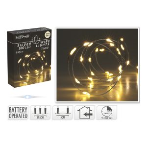 Valguskett traat 100 LED soe valge