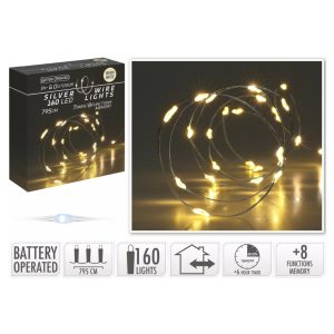 Valguskett traat 160 LED soe valge