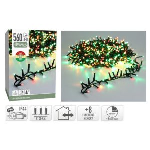 Valguskett 560 LED taimeriga, värviline