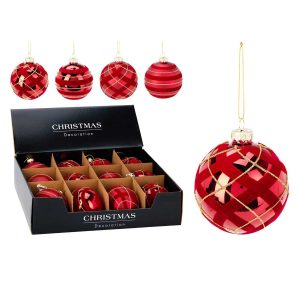 Dekoratsioon klaaskuul 8 cm punane