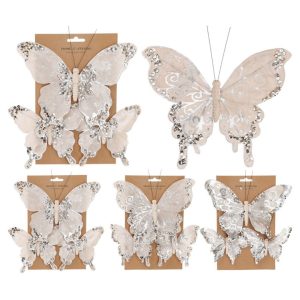 Dekoratsioon liblikas klambriga 3 tk