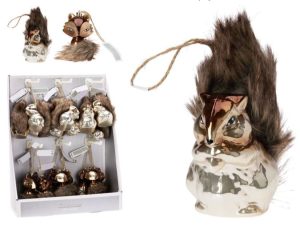 Dekoratsioon 9 cm orav/rebane