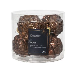 Kuuseehted klaaskäbid 6 tk pruun