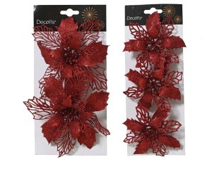 Dekoratsioon lill klõpsuga punane