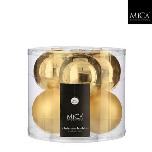 Klaaskuulide komplekt 8 cm, 6 tk kuldne