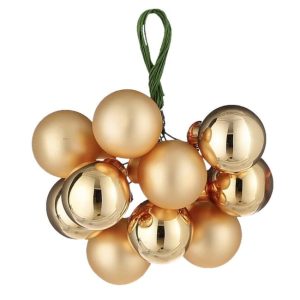 Klaaskuulid 2 cm traadiga kuldne