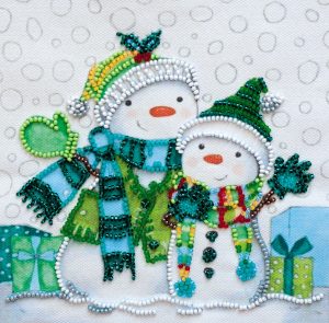 Pärlitikkimiskomplekt Snow Friends 15x15 cm