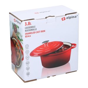 Ahjupott 3,8 l malm punane Alpina