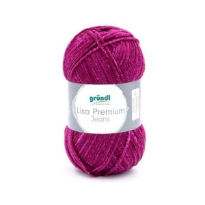 Lõng Lisa Jeans akrüül 50 g roosa-bordoo