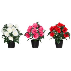 Kunsttaim roos potis 28 cm