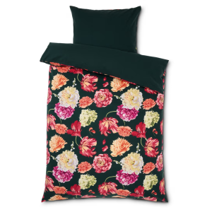 Voodipesukomplekt 155x220 cm roheline/lilled